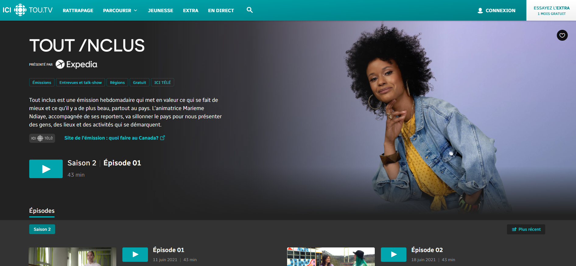 Logo Visibility ICI TOU.TV Program page